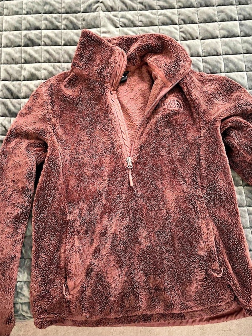 The North Face Osito Quarter-Zip Pullover Brown Teddy Jacket